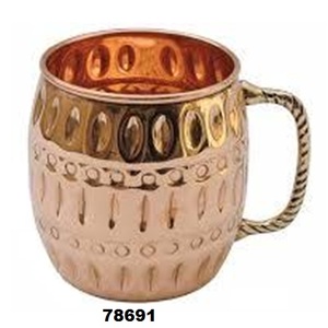 Taza de cobre de mula de Moscú sólida de alta calidad 100% de cobre antiguo martillado - Product Image 1