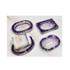 ที่ใส่สบู่เรซินอีพ็อกซี่สีขาวอุปกรณ์ห้องน้ำทำด้วยมือสำหรับใช้ในครัวเรือน - Product Image 2