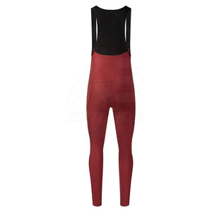 Cuissard de cyclisme pour homme, rouge, en spandex et mesh, ajusté, long, respirant, séchage rapide, avec poche - Product Image 2