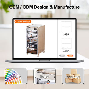 Yatak odası depolama için yatak odası çekmeceli masa depolama el arabası kodlu kilit plastik dolap dolabı altında çok katmanlı - Product Image 5