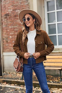 Blusas de Moda para Mujer, Manga Larga, Corta, de Lona, con Estampado de Piel de Oveja, Transpirable, con Cierre, Otoño Invierno, Modernas, con Botones - Product Image 5