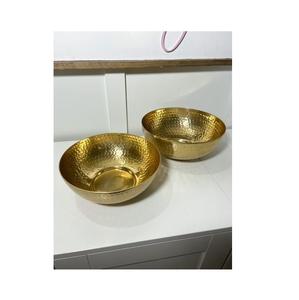 Bol de nourriture de forme ronde de qualité exclusive design unique en métal avec bol de service martelé au meilleur prix - Product Image 1