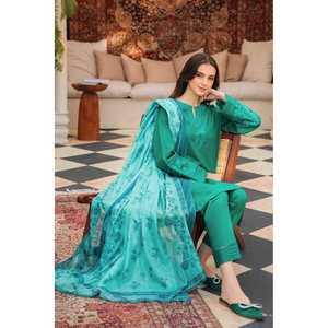 Ensemble chemise en mousseline brodée avec dupatta Monark et pantalon - ZIVA - 3 pièces - Product Image 5