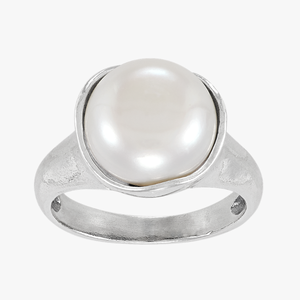 Cab Pearl Bague en argent sterling 925 Cadre de lunette unique Cadeau de mariage à la mode pour les fêtes Bijoux fins - Product Image 1