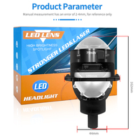 Lentille de projecteur Bi-LED 65W 10000LM 3 pouces à double faisceau, lentille de phare LED en alliage d'aluminium pour rénovation d'éclairage automobile, installation sans perte