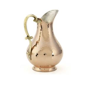 Jarra de cobre estilista para agua potable Ayurveda beneficios auténtico diseño hecho a mano bienestar diario cocina comedor ecológico - Product Image 2