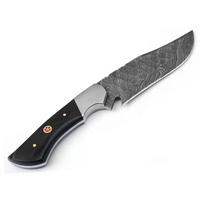 Tendance vente prix usine couteaux de chasse personnalisé à la main corne de taureau poignée couteau de chasse couteau de survie avec gaine en cuir