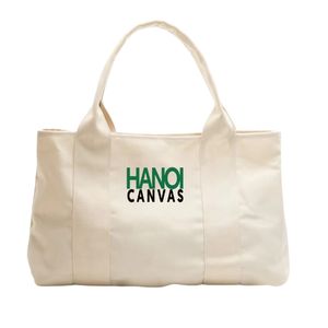 Sac fourre-tout élégant en toile avec poignée en coton imprimé de logo personnalisé grande capacité pour les voyages et les cadeaux - Product Image 1