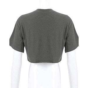 Haut court en tricot léger 100% coton écologique pour femmes - Respirant, streetwear d'été, motif à carreaux pour les loisirs - Product Image 4