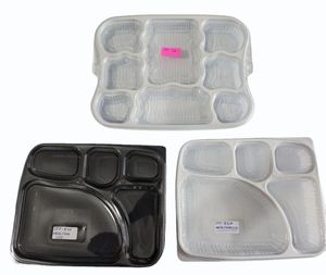 Fiambrera Bento desechable de 5 compartimentos para preparación de comidas, contenedor de comida de plástico con tapa para llevar - Product Image 6