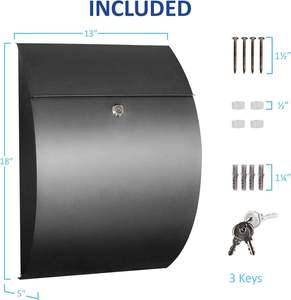 Prix usine boîte aux lettres murale en acier galvanisé grande capacité Durable boîte aux lettres paquet Tediton serrure pour minimaliste OEM ODM - Product Image 2