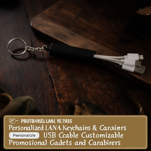Portachiavi LANA Personalizzato con Cavo USB, Gadget Promozionali e Moschettoni Personalizzabili - Product Image 3