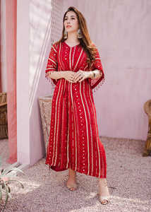 Mujeres Modest Kaftan bordado tres cuartos manga Boho elegante hasta el suelo lado Split Maxi - Product Image 2