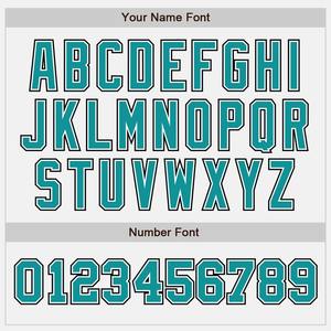 Custom White Teal-Black Authentic Two-Tone <b>Printed</b> Baseball Jersey Sportswear 100% Polyester Quick Dry - Product Image 5