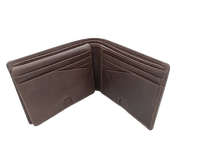 Dompet lipat tiga kulit asli, dompet kulit asli kualitas tinggi, lipat tiga, desain pemblokir RFID Bohemian klasik, bordir banyak slot kartu