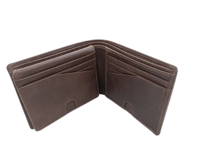 Cartera triple de cuero genuino tostado de alta calidad para hombres diseño de bloqueo RFID bohemio clásico bordado de múltiples ranuras para tarjetas - Product Image 2