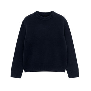 Suéter de Punto Personalizado al por Mayor para Hombre, Cuello Redondo Holgado y Cómodo, con Letras Jacquard - Product Image 5