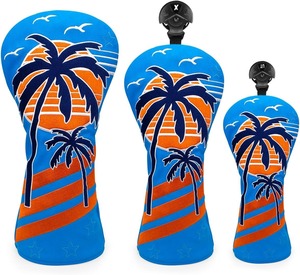 ชุดที่คลุมหัวไม้กอล์ฟหนัง PU ของโรงงานกอล์ฟในเวียดนามชุดไม้กอล์ฟผ้ากำมะหยี่กันน้ำอุปกรณ์กอล์ฟ OEM - Product Image 1