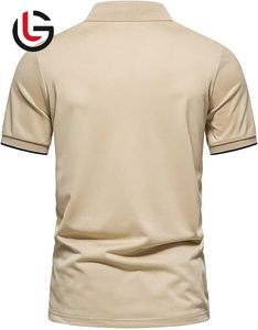 Chemises polo de golf pour hommes 100% jersey de coton 220 grammes poids du tissu lignes verticales personnaliser double matière vêtements pour hommes nouveau - Product Image 3