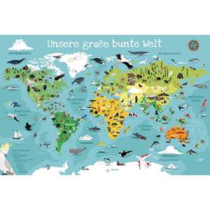 Children's World Map Desk Mat 60x40 cm for Teaching <b>Geography</b> - Product Image 5