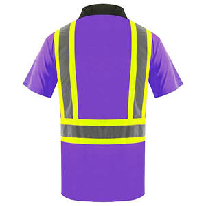 เสื้อโปโลแขนสั้นสะท้อนแสงสำหรับงานก่อสร้าง ความปลอดภัย ความปลอดภัยในการทำงาน มองเห็นได้ชัดเจน สำหรับผู้ชาย - Product Image 2