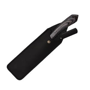 Bolsa de cuero para maquinilla de afeitar con mango de madera de una hoja recta con diseño de logotipo profesional alto hecho a medida - Product Image 5