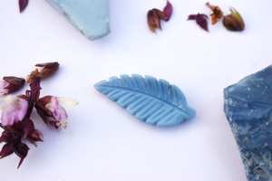 Natural Blue Opal Leaf Carving Loose Gemstone 20x10mm Yellow for Jewelry Making - Product Image 4