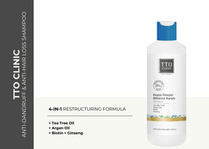 Champú Anticaspa y Anticaída TTO Clinic 500ml con Biotina, Queratina, Ginseng y Aceite de Árbol de Té para un Cuidado Capilar Fuerte y Saludable - Product Image 2