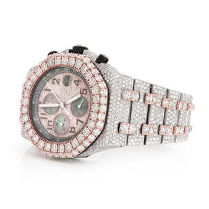 Custom High Shine Iced Out Moissanite Diamond Stainless Steel Quartz <b>Watch</b> Hip Hop Fashion - Product Image 1