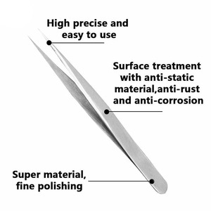 Pinzas de Acero Inoxidable, Juego de Pinzas para Electrónica, Pinzas para Pestañas Postizas, Pinzas de Precisión para Relojero - Product Image 4