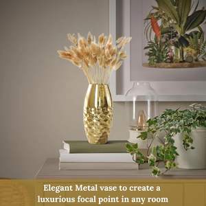 Arreglos para el Hogar con Jarrón de Metal Diseñado para Temas de Decoración India con Construcción Ligera y Estilo Artesanal Refinado - Product Image 2