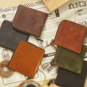 Genuine Leather L-Shaped <b>Card</b> <b>Holder</b> <b>Wallet</b> with Anti-Theft Chain - Product Image 4