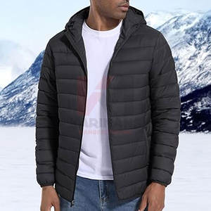 Chaqueta acolchada ligera para hombre con capucha, resistente al agua, a prueba de viento, acolchada, aislada, OEM, color personalizado y diseño para exteriores - Product Image 4