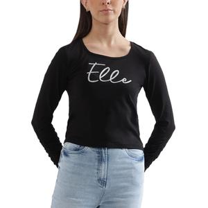 Camisetas de Verano con Estampado Personalizado para Mujer, 100% Algodón, Casual, Manga Larga, Cuello Redondo, Ajustadas, Transpirables - Product Image 1