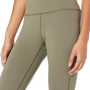 Servicio OEM, Pantalones de Yoga para Mujer, Cintura Media Elástica, Color Sólido, Alta Calidad, Transpirables, Ecológicos, de Secado Rápido, Personalizables, Ropa de Gimnasio - Product Image 3
