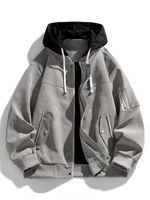 Blouson d'hiver pour homme et femme, à capuche, entièrement zippé, softshell, imperméable, coupe-vent, réversible, beige/marron/gris, fermeture éclair dorée