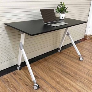Randy HBMS011 Folding <b>Table</b> Natural Wood with Iron Legs Versatile Outdoor Farmhouse Dining & Picnic Furniture - Product Image 3