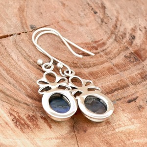 Boucles d'oreilles pendantes Bijoux en argent Boucles d'oreilles design de style bohème Labradorite Gemstone Boucles d'oreilles en argent sterling massif 925 pour femmes - Product Image 2