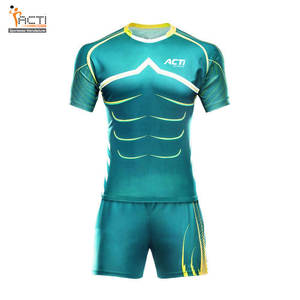 Venta al por mayor camiseta de rugby de secado rápido bordado Impresión digital logotipo del equipo personalizado uniformes conjuntos de estilo personalizado - Product Image 1