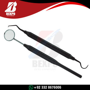 Kit de Exploración Dental de 3 Piezas con Recubrimiento de Titanio Negro, Kit Básico de Higiene Dental con Pinzas, Espejo y Explorador - Product Image 5