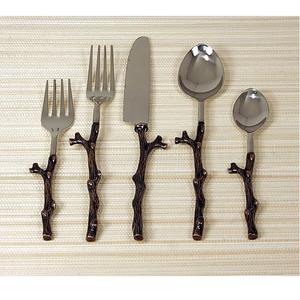 Plaqué or de voyage avec poignée en relief Couverts de restaurant design Ensemble de couverts réutilisables Couverts en acier inoxydable - Product Image 5