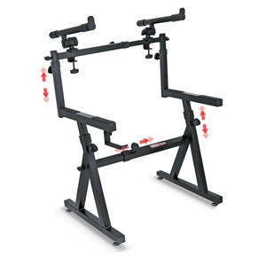 5Core Piano <b>Keyboard</b> Stand Z Style Heavy Duty 2 Tier Stands w Adjustable Arm Fits 54 61 88 Key Board - Product Image 1
