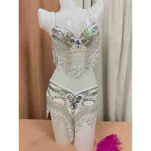 Costume de danse du ventre turc de haute qualité perlé soutiens-gorge Sexy nouveau Look Performance porter avec un prix raisonnable en gros disponible - Product Image 4