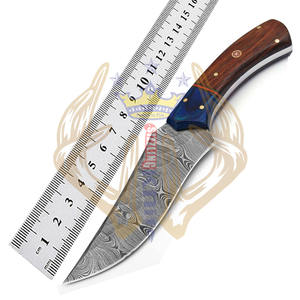 Sizzco fait à la main en acier damas Skinner couteau de haute qualité lame fixe chasse Camping outil personnalisable manche en bois dur OEM - Product Image 5