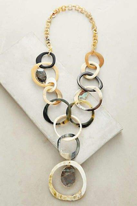 Polished Horn <b>Statement</b> Necklace Tribal Style Home Decoration Horn <b>Jewelry</b> for Easter Sympathy & Anniversary by glowin fashion - Product Image 4