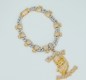 Mens Hip Hop Jewelry with 925 Sterling <b>Silver</b> Chain Pendant with Moissanite Round Brilliant Cut Diamond and Unique Design - Product Image 4