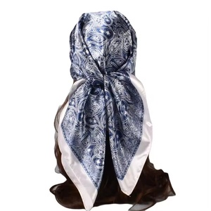 Fashionable Style Digital Printing Satin <b>Shawl</b> Scarf Ladies Scarf Decorated Silk Satin Muslim Hijab Custom Cheap Price OEM - Product Image 2