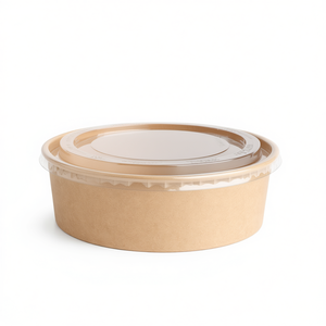 ชามกระดาษคราฟท์ทรงกลมขนาด 1100 มล. (36 ออนซ์) แบบใช้แล้วทิ้ง เคลือบ PE คุณภาพสูง ดีไซน์เรียบง่าย สำหรับเสิร์ฟอาหารในงานปาร์ตี้ - Product Image 2