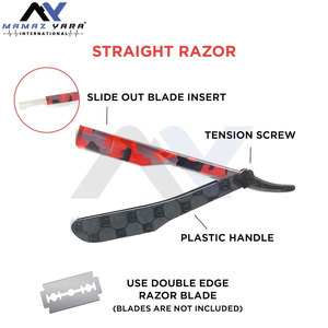 Maquinilla de afeitar recta de peluquero profesional Camo Red Single Blade Razor Precision Shaving Grooming Quality Barber Supplies - Product Image 4