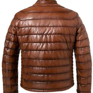 Veste en duvet à bulles en cuir pour hommes Vestes en mousse arabe naturelle - Product Image 3
